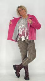 Jacke "City Style", schwarz, pink