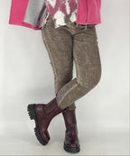 Jogpants mit Gürtel, braun, grau, taupe