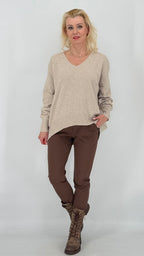 Pullover ESViViD in bordeaux, dunkelbraun, beige