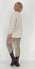 Pullover mit Wolle, orange, pink, beige, grau