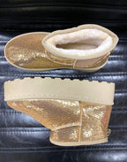 Winter Schuhe goldene Pailletten LS-771