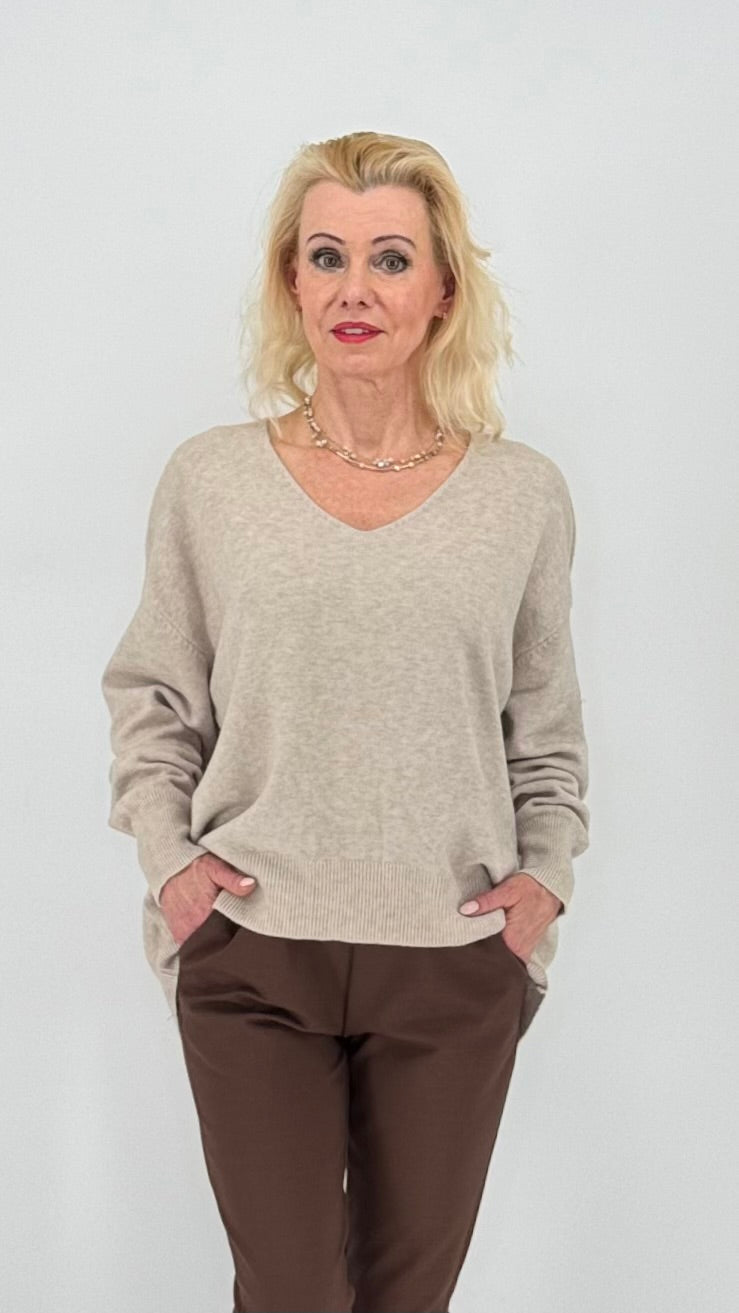 Pullover ESViViD in bordeaux, dunkelbraun, beige