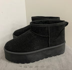 Winter Schuhe schwarz Strass