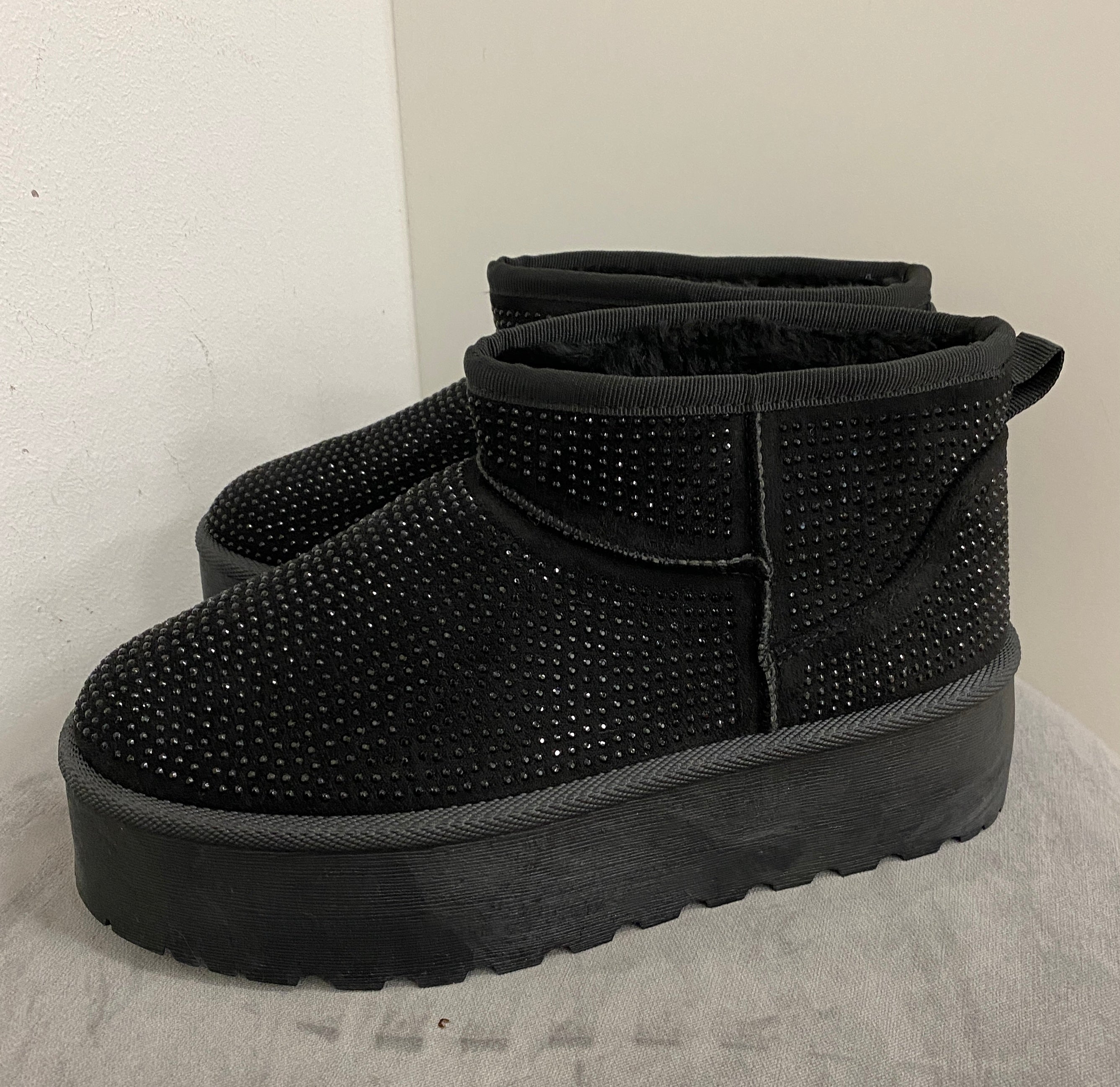 Winter Schuhe schwarz Strass