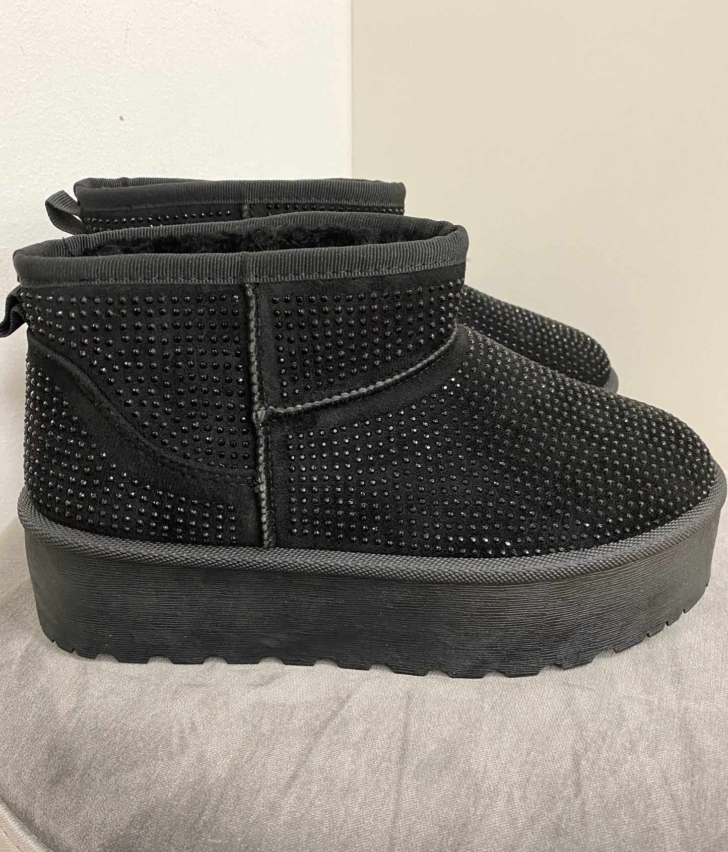 Winter Schuhe schwarz Strass