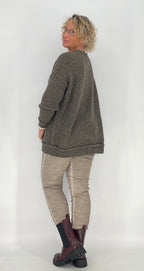 Pullover mit Wolle, orange, pink, beige, grau