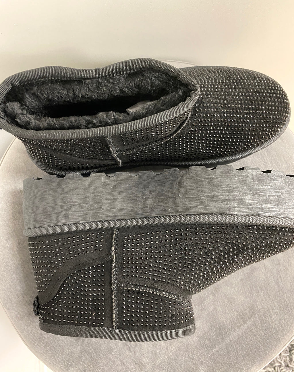 Winter Schuhe schwarz Strass