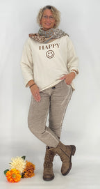 Jogpants mit Gürtel, braun, grau, taupe