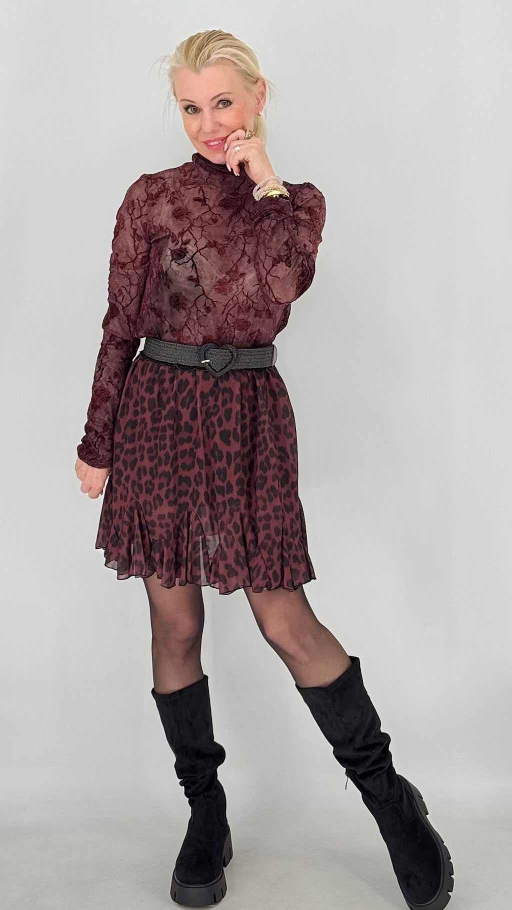 Leo-Rock / Leo-Minirock, Bordo/Schwarz