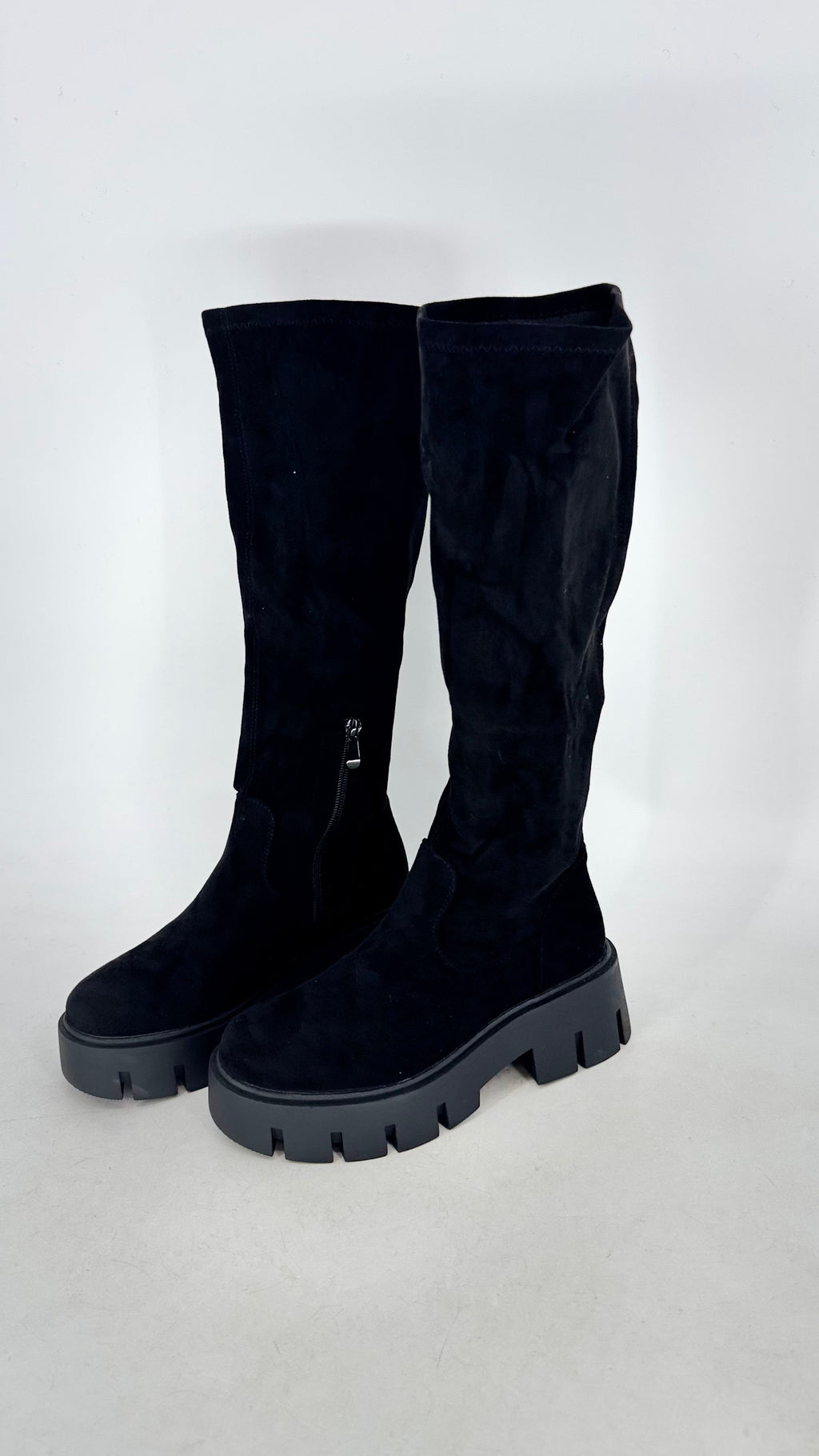 Chunky Stretch Stiefel in Schwarz