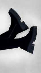 Chunky Stretch Stiefel in Schwarz