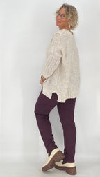 ESViViD Hose mit Umschlag, Burgunda