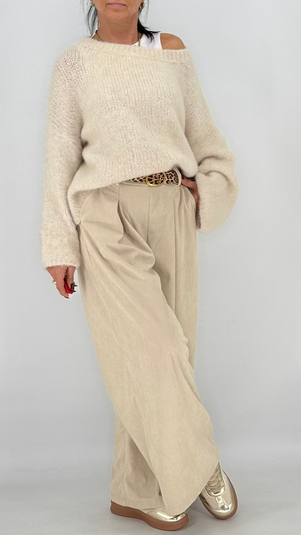 Kuscheliger Pullover in pink ,creme, yellow