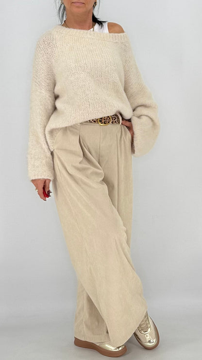 Kuscheliger Pullover in pink ,creme, yellow