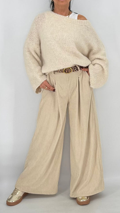 Kuscheliger Pullover in pink ,creme, yellow