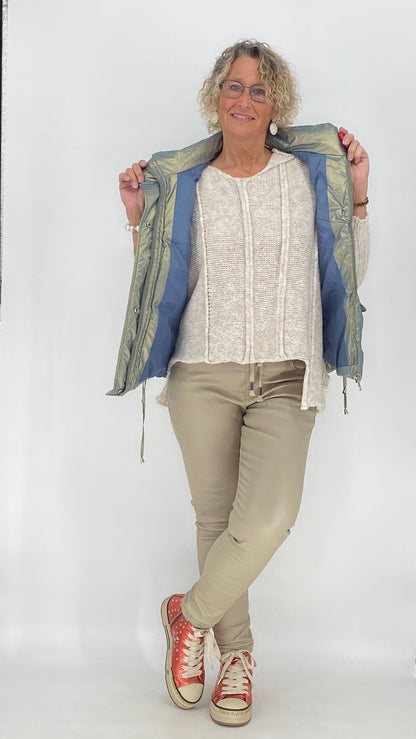 Pullover mit Wolle, orange, beige