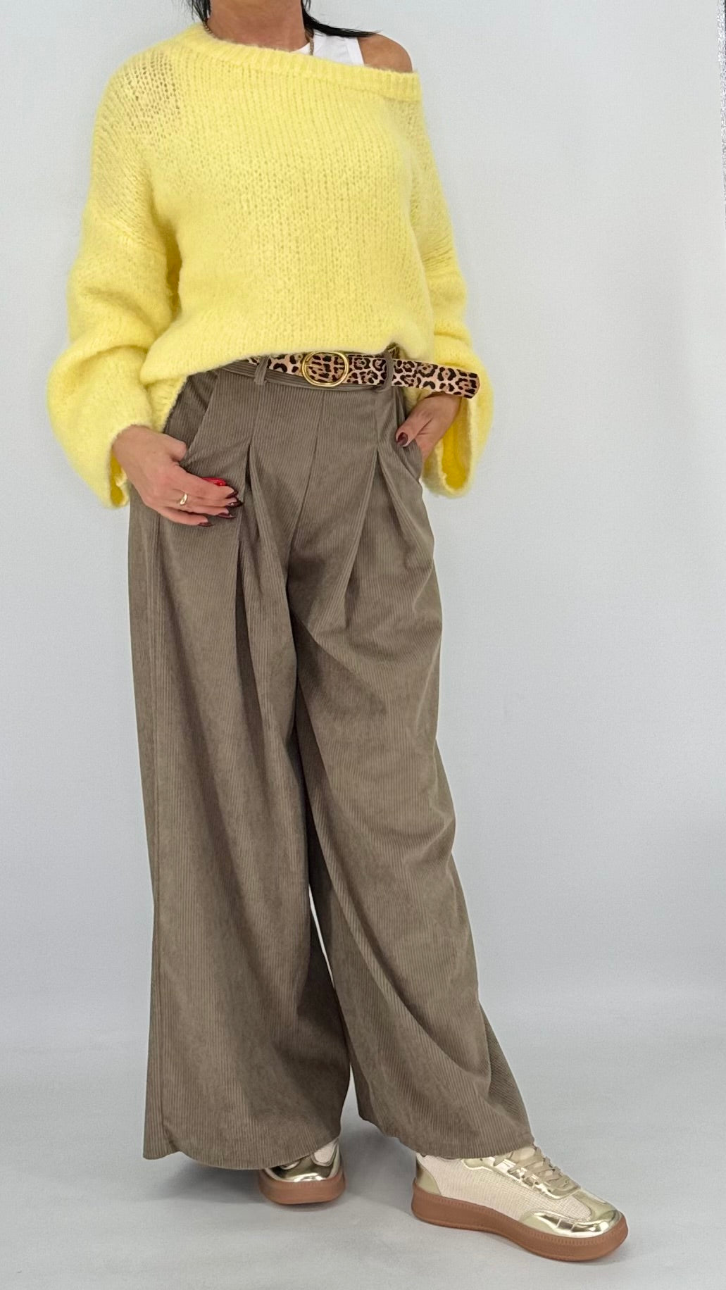 Kuscheliger Pullover in pink ,creme, yellow