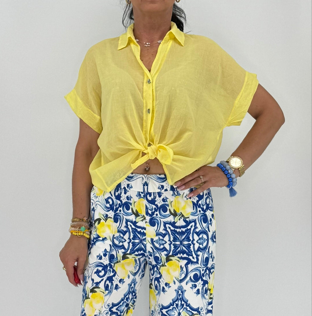 Bluse, leichten Gelbton