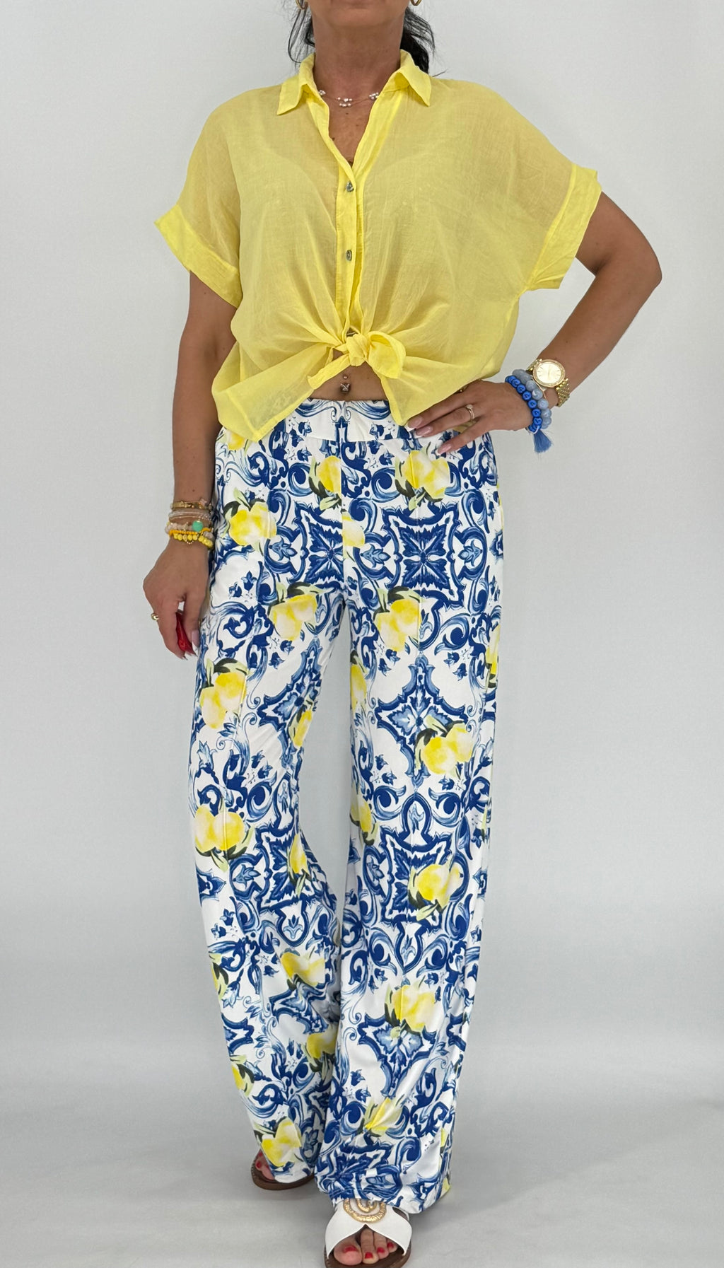 Bluse, leichten Gelbton