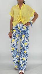 Bluse, leichten Gelbton