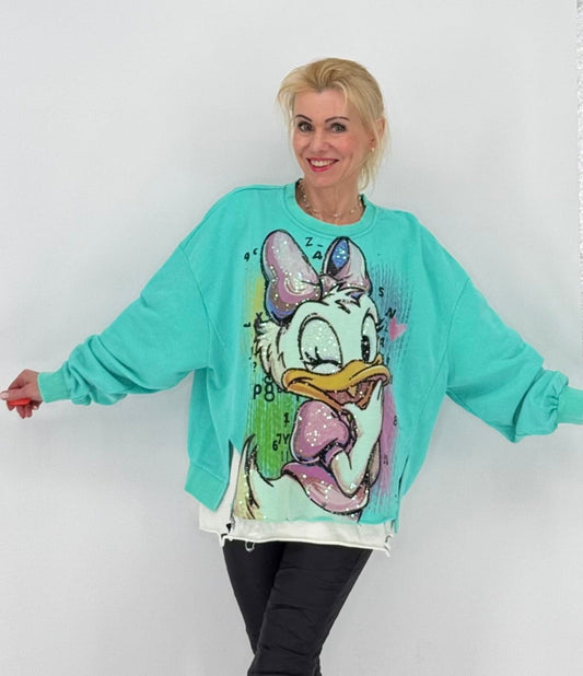 Sweatshirt "Daisy", türkis