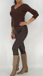 Leggings, beige, braun, schwarz