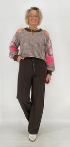 Pullover mit Wolle, braun, beige, blau