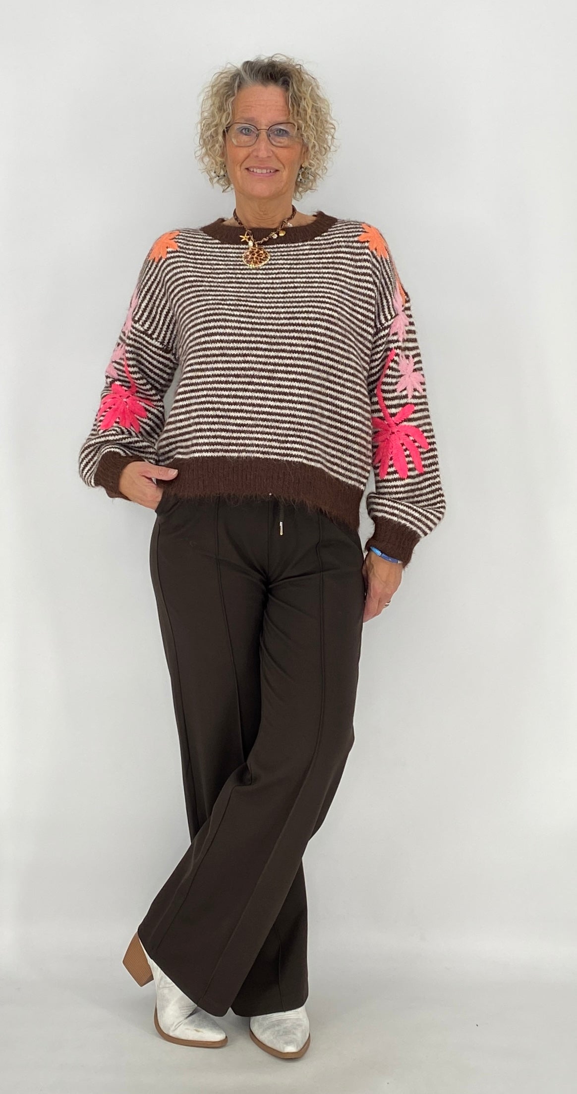 Pullover mit Wolle, braun, beige, blau