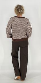 Pullover mit Wolle, braun, beige, blau