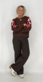 Pullover mit Wolle, braun, beige, blau