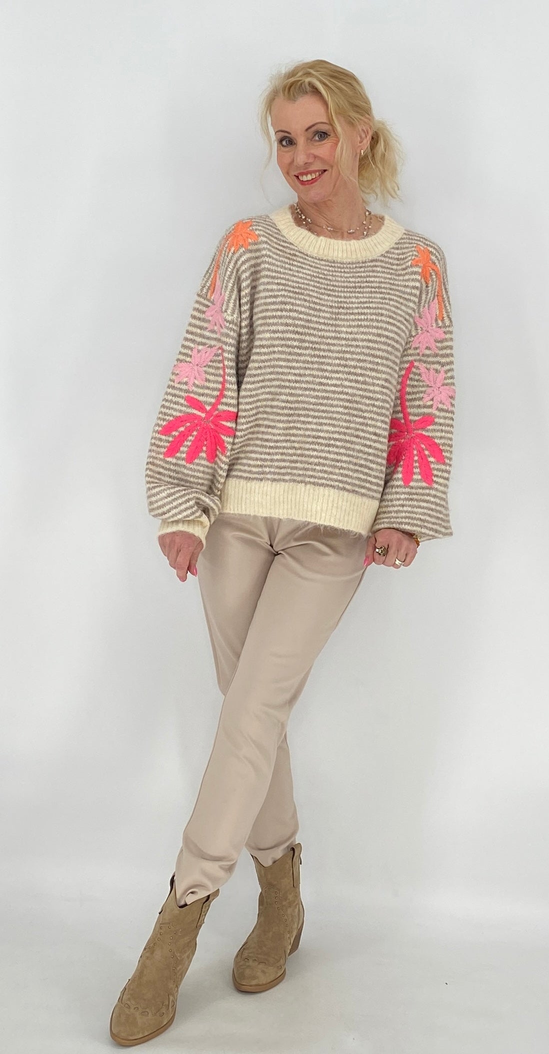 Pullover mit Wolle, braun, beige, blau