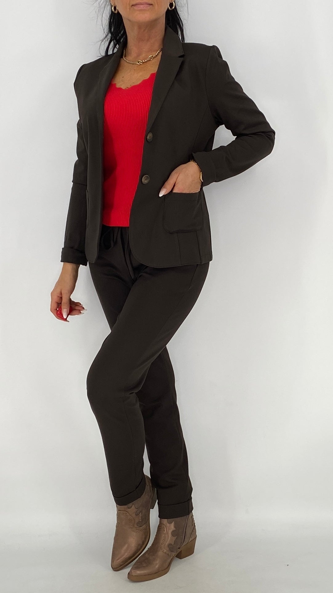 ESViViD Hose mit Umschlag, dunkelbraun