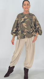 Elegante Stoffhose in Beige