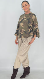 Elegante Stoffhose in Beige