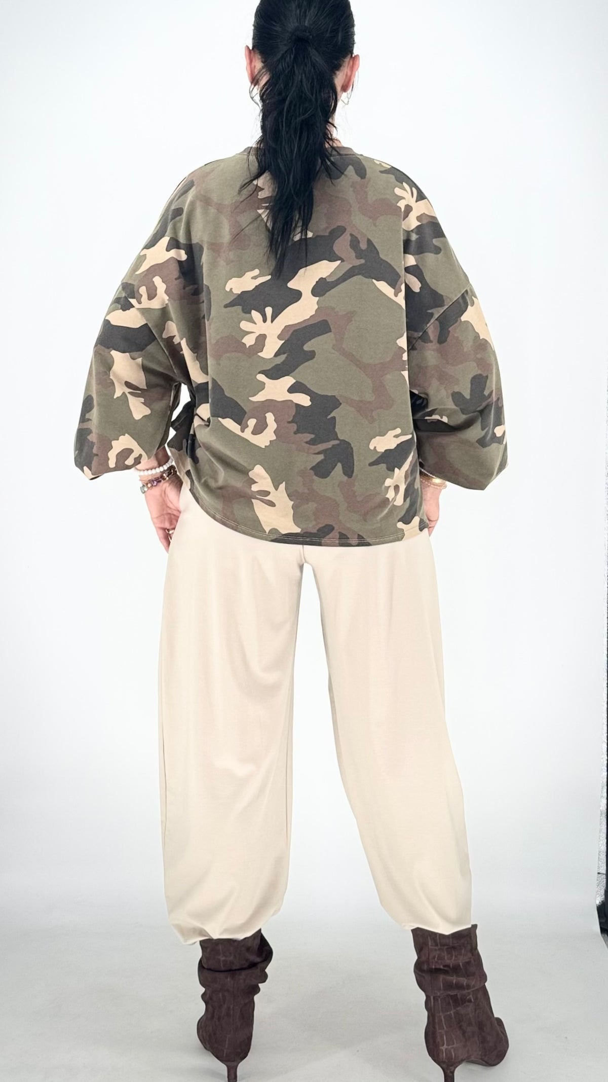 Elegante Stoffhose in Beige