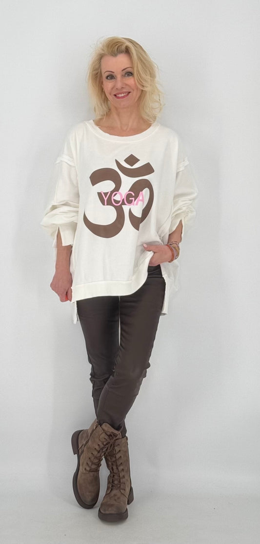 Sweatshirt "Yoga", weiß