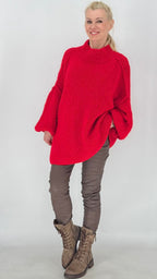 Strickpullover „Cozy Oversize“ Taupe, Rot, Pink