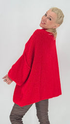 Strickpullover „Cozy Oversize“ Taupe, Rot, Pink
