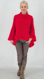 Strickpullover „Cozy Oversize“ Taupe, Rot, Pink