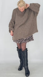 Strickpullover „Cozy Oversize“ Taupe, Rot, Pink