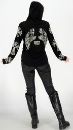 Shirt mit Kapuze "OLLI TCUH", schwarz, weiß