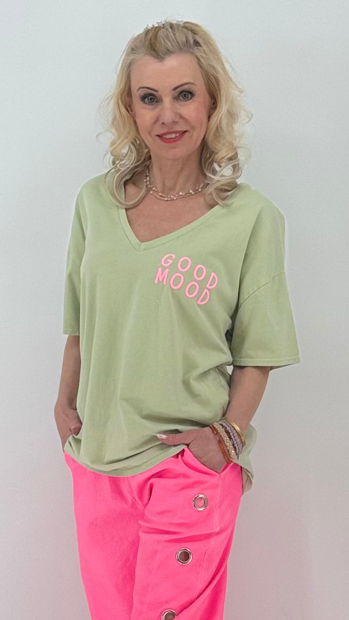 Damen T-Shirt „Good Mood“ – lässig & trendig