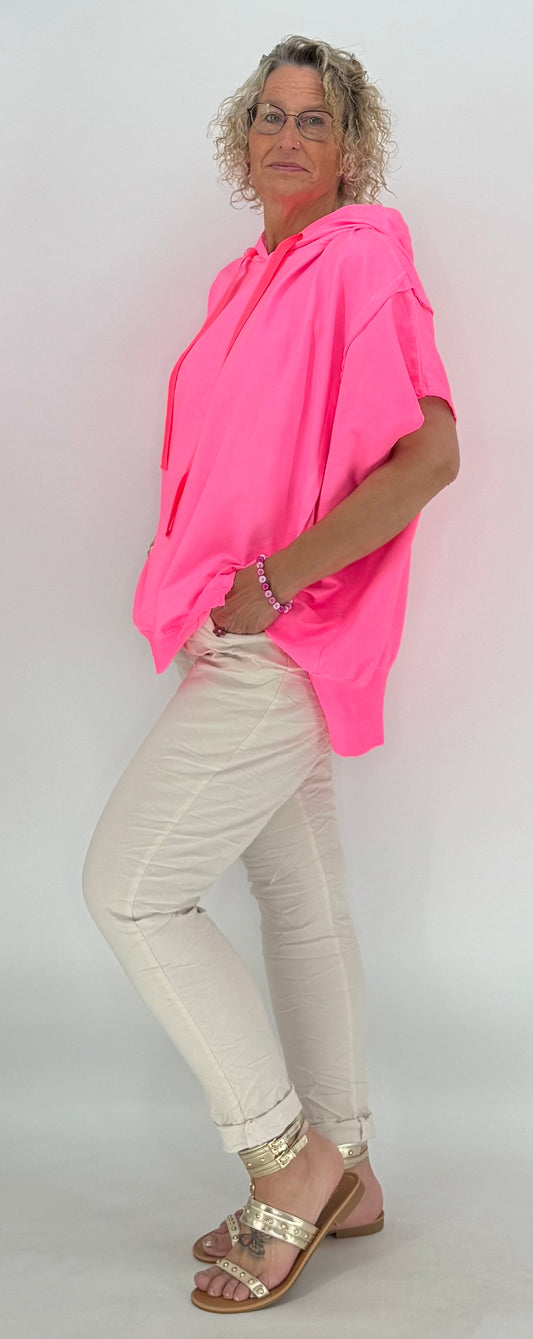 ESViViD Shirt neonpink mit Kapuze