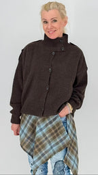 Strickjacke, beige, braun