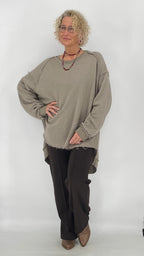 Sweatshirt "Earth"in grau, braun, olive