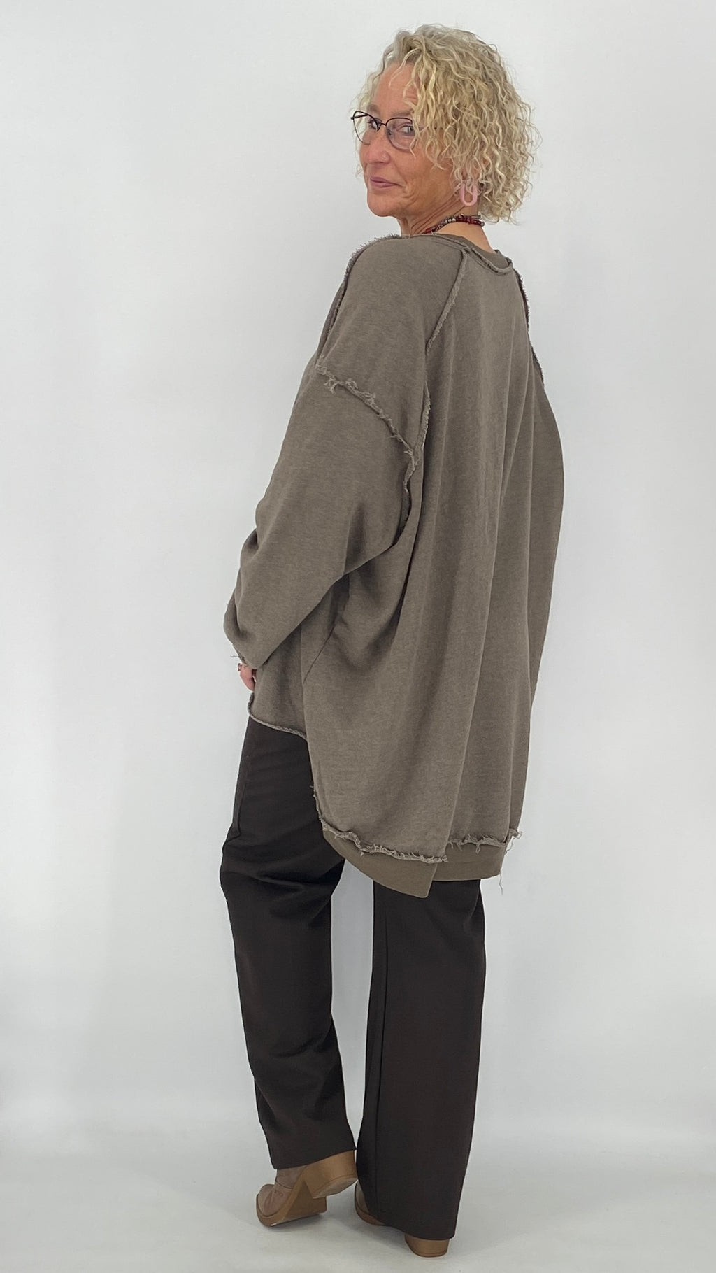 Sweatshirt "Earth"in grau, braun, olive