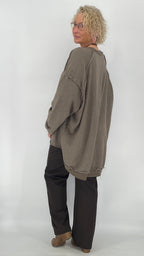 Sweatshirt "Earth"in grau, braun, olive