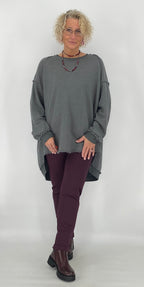 Sweatshirt "Earth"in grau, braun, olive