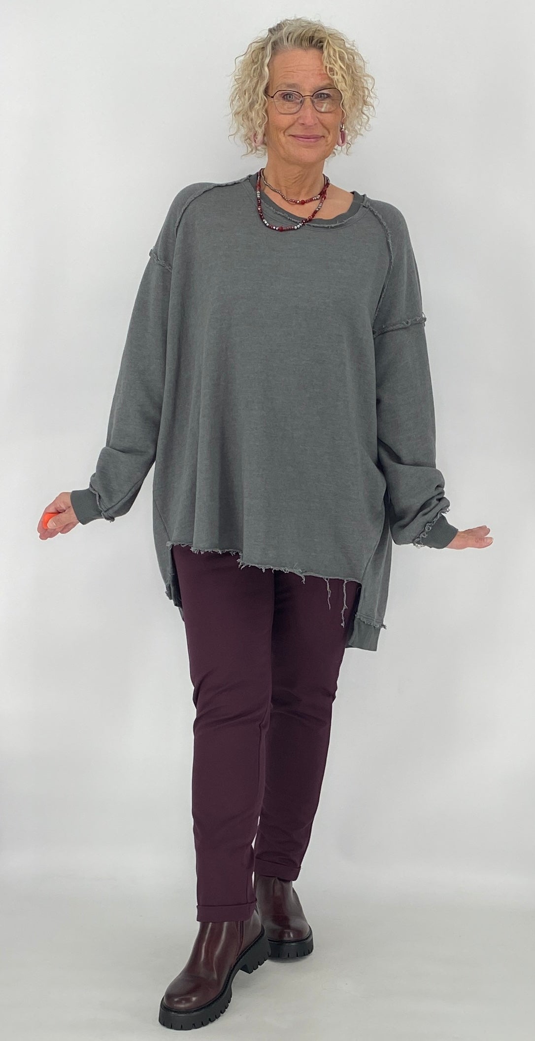 Sweatshirt "Earth"in grau, braun, olive