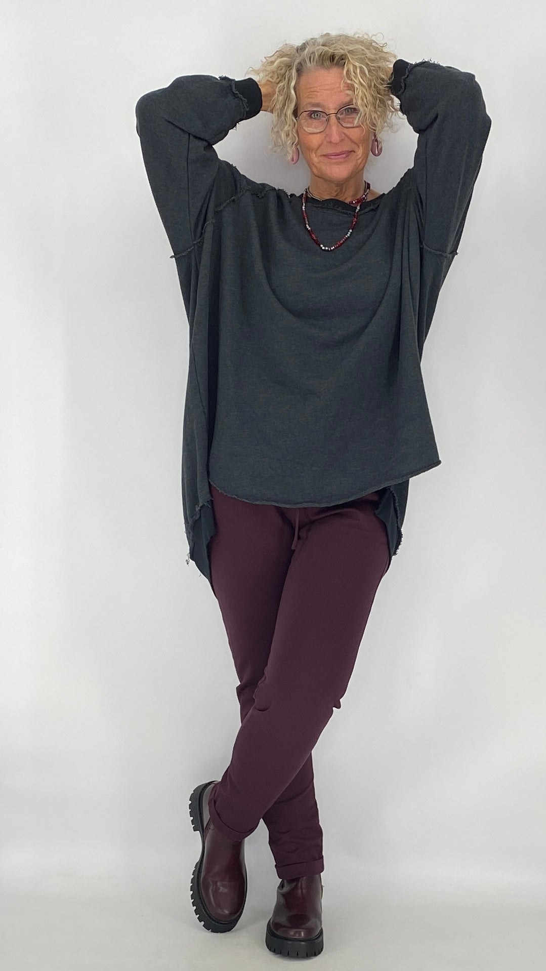 Sweatshirt "Earth"in grau, braun, olive